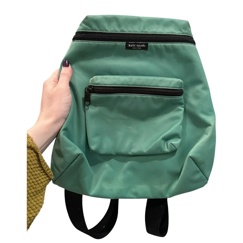 Kate Spade Grass Green Small Nylon Backpack Purse